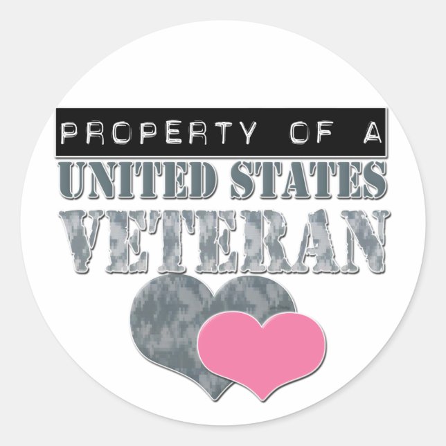 Adesivo Propriedade De Um Veterano Dos Estados Unidos (Frente)