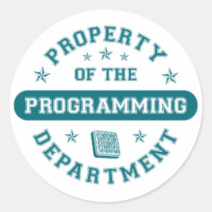 Adesivo Propriedade do departamento de programação