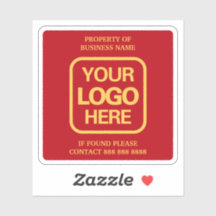 Propriedade Do Logotipo Dourado Da Empresa Vermelh