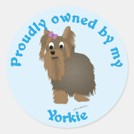 Adesivo Propriedade orgulhosa de um Yorkie