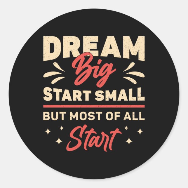 Adesivo Proprietário da empresa Dream Big Start Small CEO  (Frente)