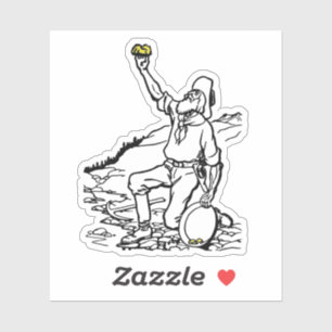 Adesivo Prospector Dourado de Menor Tempo Antigo