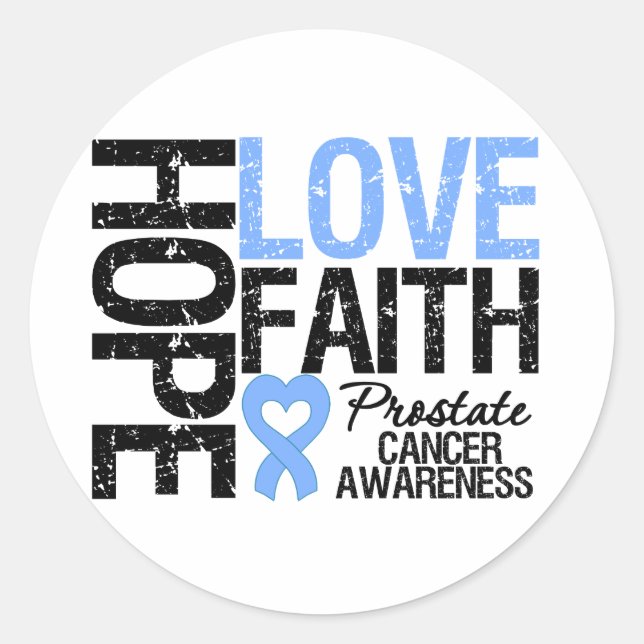 Adesivo Prostate Cancer Hope Love Faith (Frente)