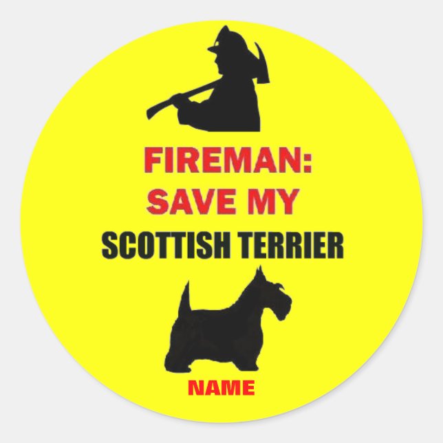 Adesivo Proteção contra incêndio personalizado - Terrier e (Frente)