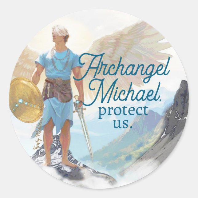 Adesivo Proteção contra o santo Michael Archangel Proteja- (Frente)