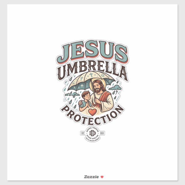 Adesivo Proteção de Guarda-Chuva de Jesus Proteção de Guar (Folha)