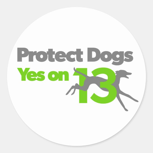 Adesivo Proteção dos cães - Votação Sim no 13 Sticker (Frente)