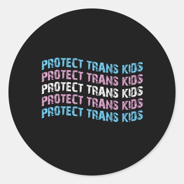 Adesivo Protect Trans Kids - Trans Flag Wave (Frente)