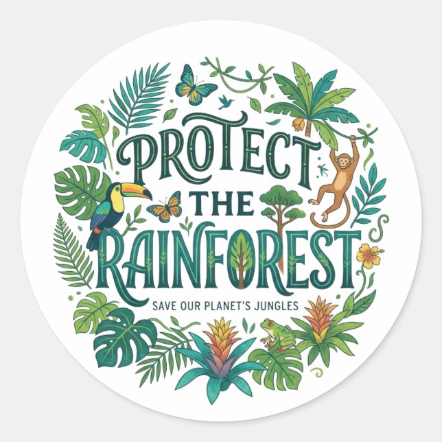 Adesivo Proteger a floresta tropical (Frente)