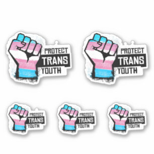 Adesivo Proteger a Juventude Trans - Punho do Orgulho