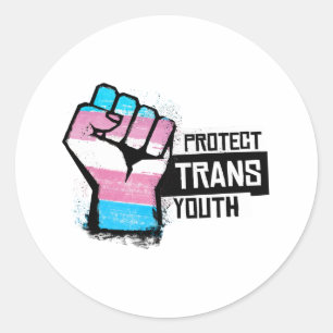 Adesivo Proteger a Juventude Trans - Punho do Orgulho