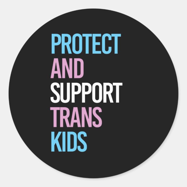 Adesivo Proteger e Apoiar Crianças Trans (Frente)