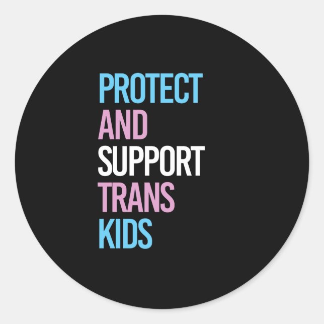 Adesivo Proteger e Apoiar Crianças Trans (Frente)