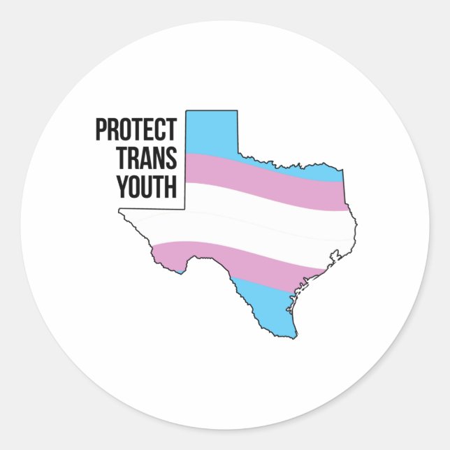 Adesivo Proteger Jovens Trans do Texas (Frente)