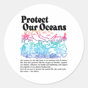 Adesivo Proteger os nossos oceanos Salva a Terra Dia Mundi