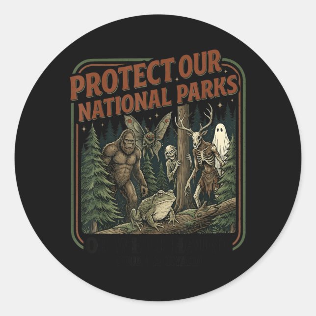 Adesivo Proteger Parques Nacionais Mothman Críptido Weirdc (Frente)