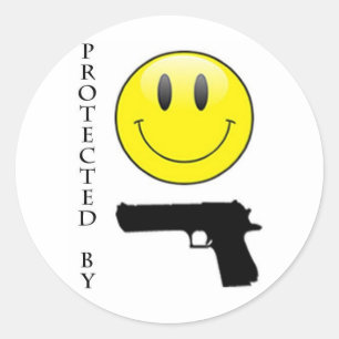 Adesivo Protegido pela cara & pela arma