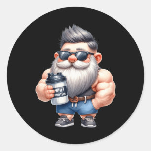 Adesivo Proteína De Soro De Soro Pai Funny Bodybuilder Grá