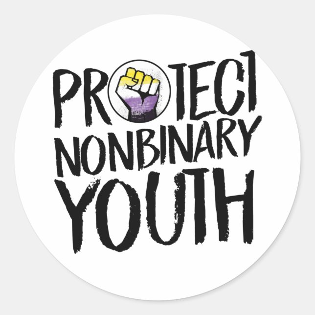 Adesivo Proteja a Juventude Não Binária (Frente)