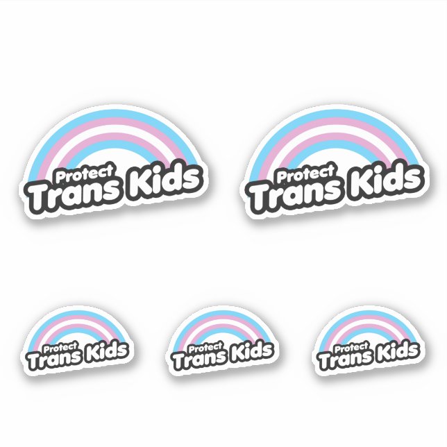 Adesivo Proteja Crianças Trans - Arco-íris (Frente)