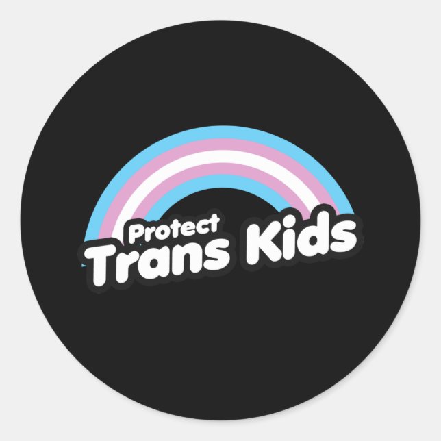 Adesivo Proteja Crianças Trans - Arco-Íris (Frente)