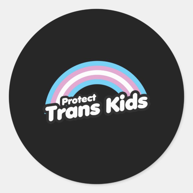 Adesivo Proteja Crianças Trans - Arco-Íris (Frente)