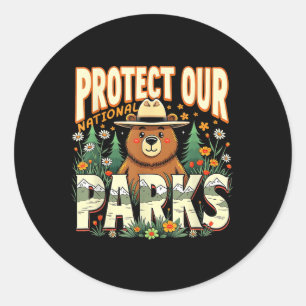 Adesivo Proteja nosso Corredor de Cute Ranger Urso Wildli