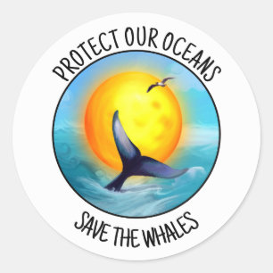 Adesivo Proteja Os Nossos Oceanos Para Salvar As Baleias