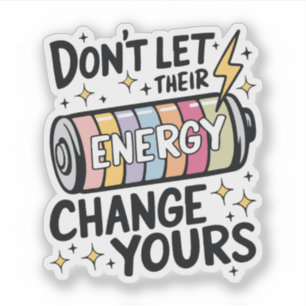 Adesivo Proteja Sua Energia Citação Positiva