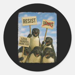 Adesivo Protesto do Pinguim Contra Tarifas Marcha Ativismo