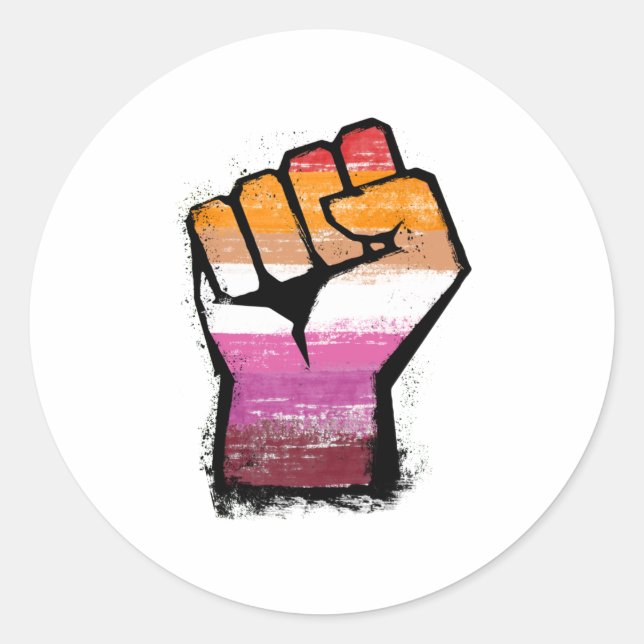 Adesivo Protesto Lésbico Punho (Frente)