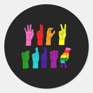 Adesivo Protesto LGBTQ+ em linguagem de sinais ASL anti-Tr