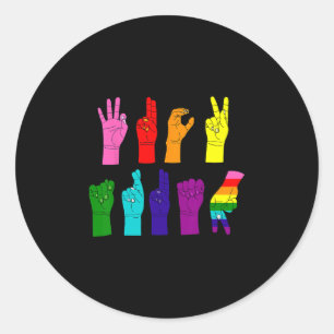 Adesivo Protesto Língua de Sinais ASL Anti-Trump LGBTQ+