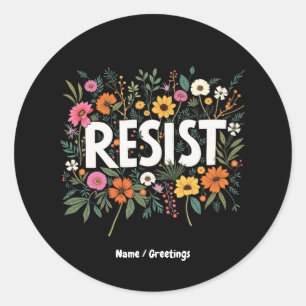 Adesivo Protesto Político Contra Trump Floral RESIST