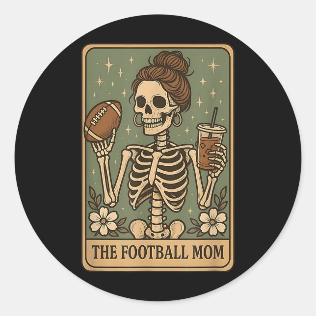 Adesivo Prou do Dia de Jogo do Skeleton da Mãe de Futebol (Frente)