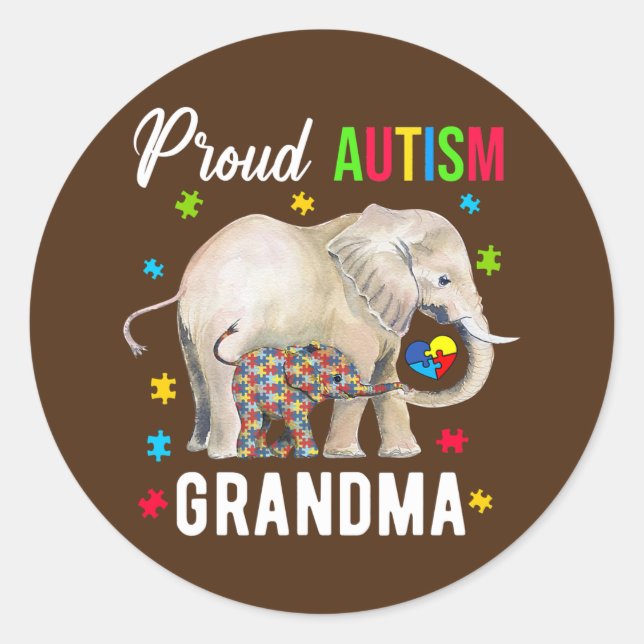 Adesivo Proud Autism Grandma Funny Autism Awareness Daddy (Frente)