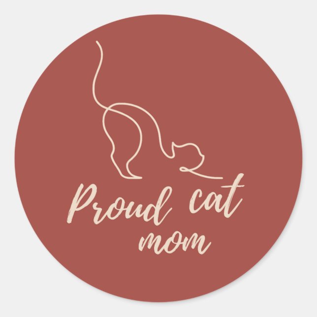 Adesivo Proud Black Cat Mom Sticker – Minimal Gift (Frente)