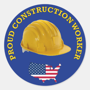 Adesivo Proud Construction Worker Hardhat