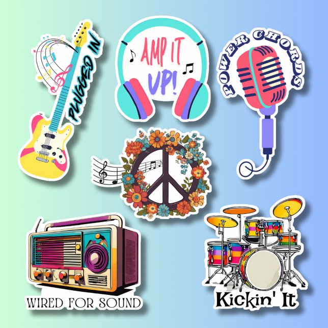 Adesivo Prova de Água para Coleção de Música Retroativa (Criador carregado)