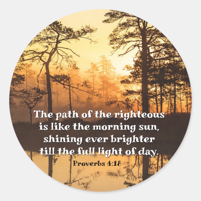 Adesivo Provérbios 4:18 Caminho da Bíblia direita Versa (Frente)