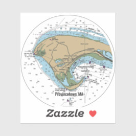 Adesivo Provincetown MA Cape Cod Chart