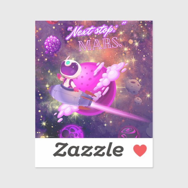 Adesivo Próxima parada Marte (Folha)