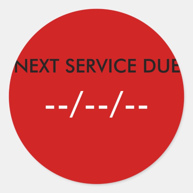 ADESIVO PRÓXIMO SERVIÇO DEVIDO, —/—/— (Frente)