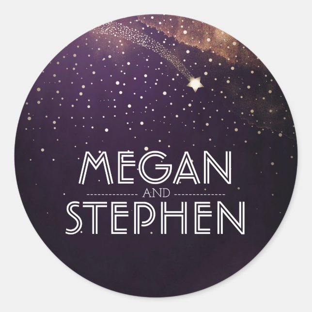 Adesivo Prum Purple Starry Night Surging Star Weding (Frente)