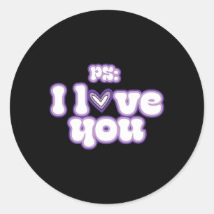 Adesivo Ps Eu Te Amo Groovy Dia dos Namorados Roxo Antigo