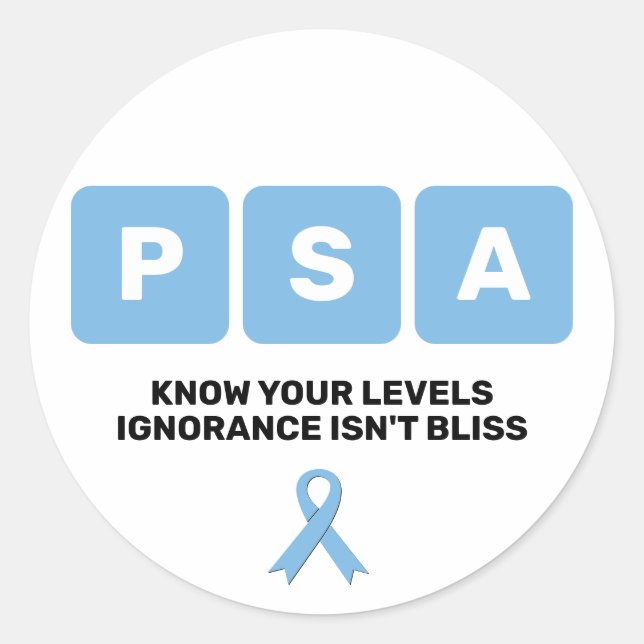 Adesivo PSA de Consciência do Cancer da Próstata (Frente)