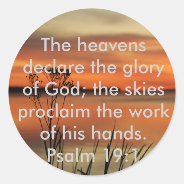 ADESIVO PSALM 19:1 BÍBLIA SCRIPTURE HEAVENS DECLARE GLORY (Frente)