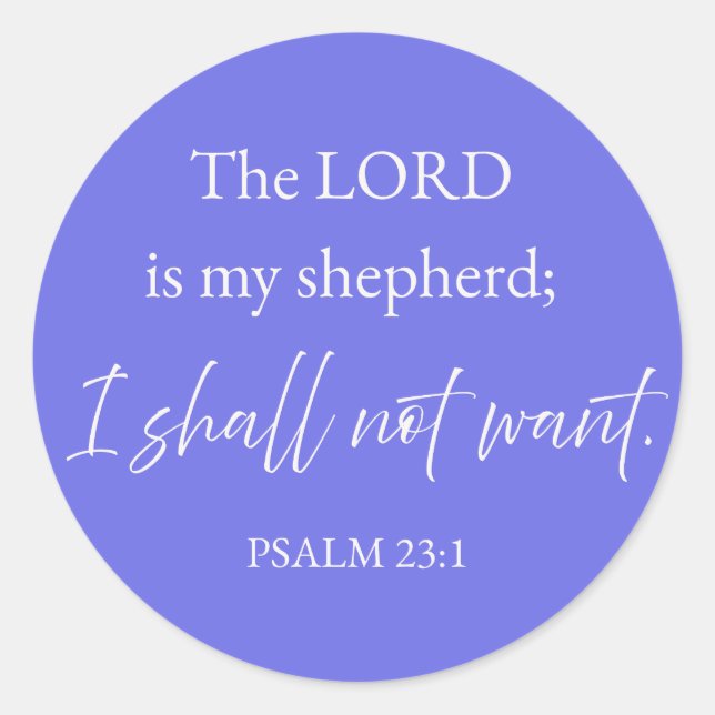 Adesivo Psalm 23:1 Christian Sticker I Shall Not Want  (Frente)
