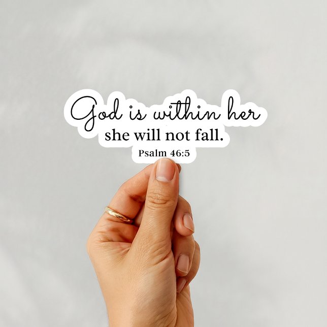 Adesivo Psalm 46:5 God is within her (Criador carregado)