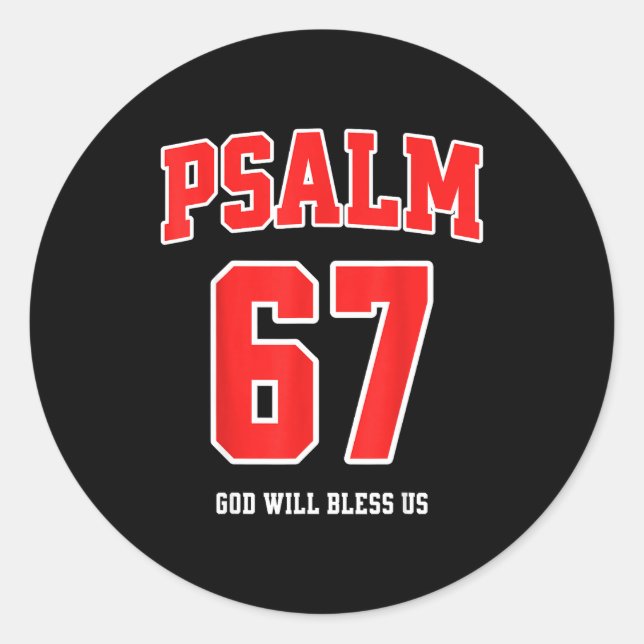 Adesivo Psalm 67 God Will Bless Us Varsity Number 67  (Frente)